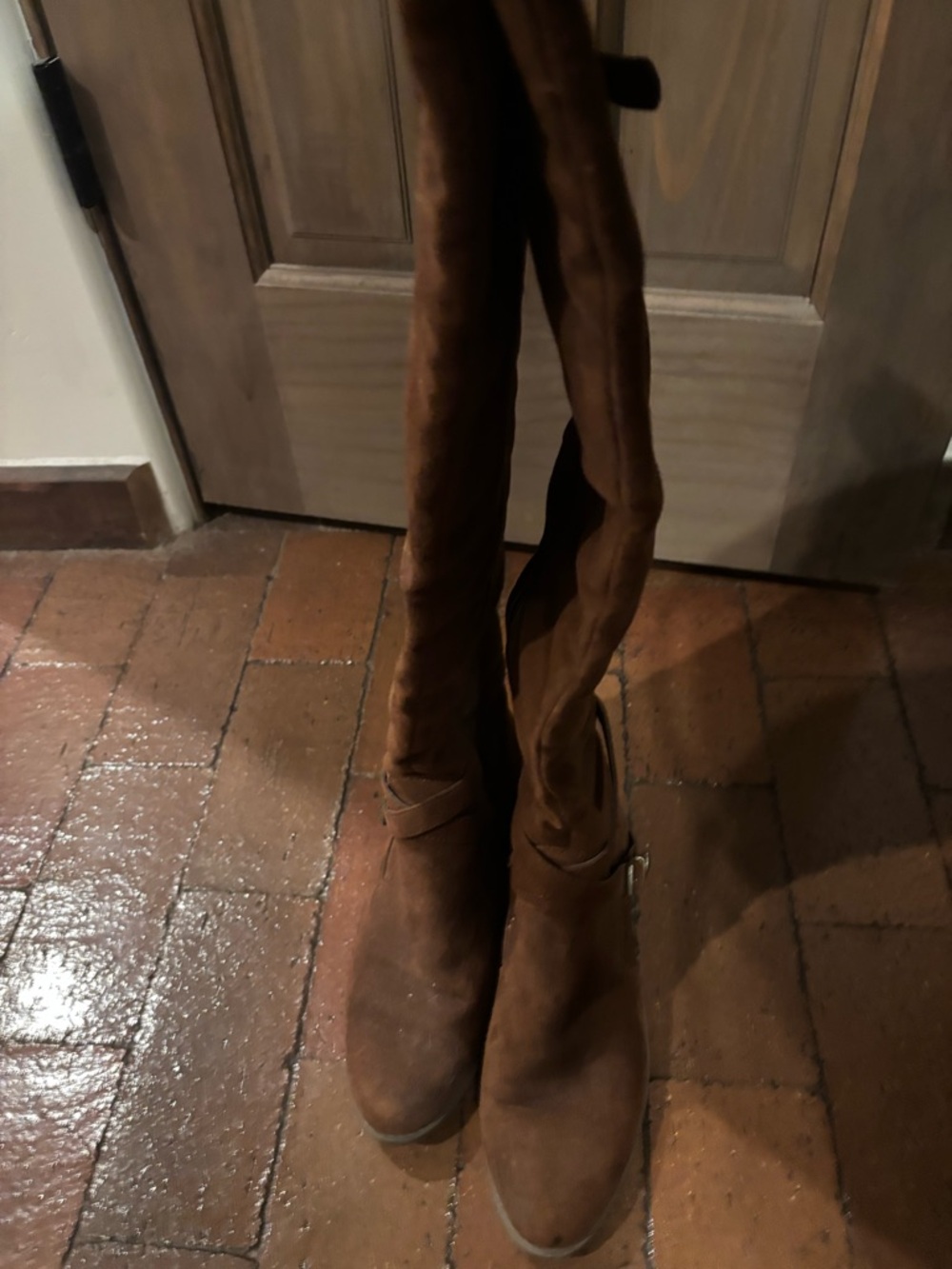 Brown Suede Over-the-Knee Boots - Women